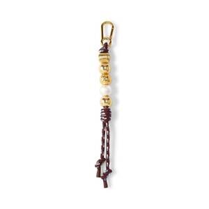 NEW VERONICA BEARD women's 5 bead paracord bag charm in rasin multi